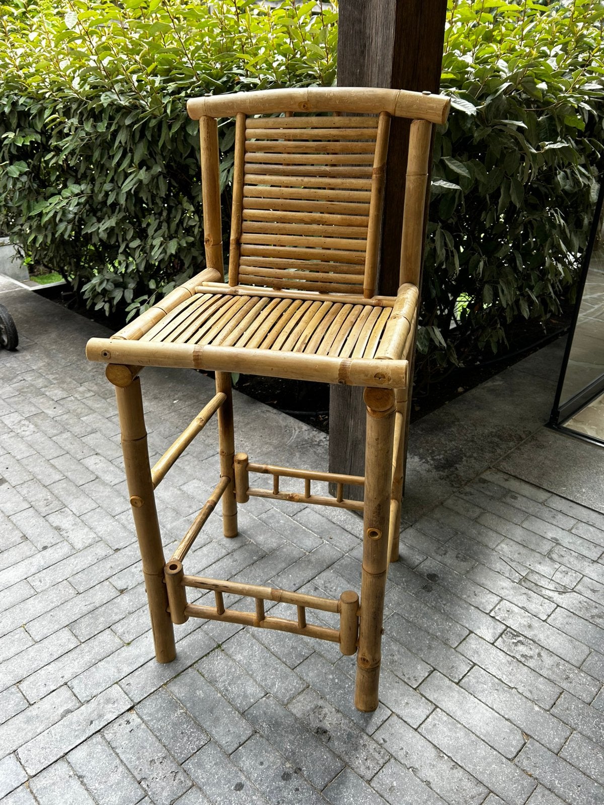 Bamboe barkrukken 2 stuks, Ophalen, Met voetsteun, 60 tot 90 cm, Nieuw