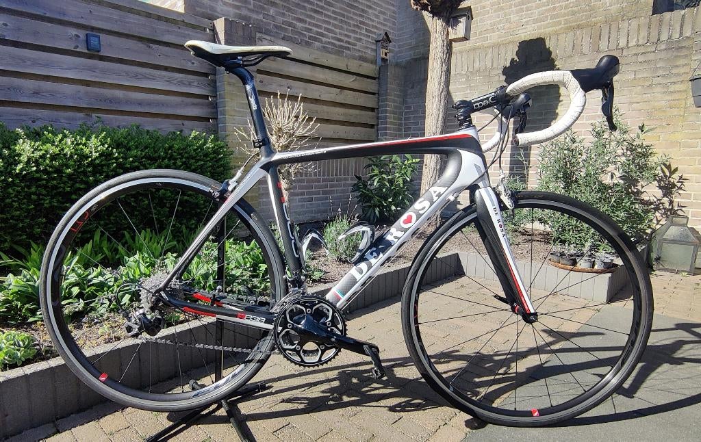 De Rosa 838 carbon racefiets shimano 105 fulcrum racing 5, Gebruikt, Carbon, Velgrem, 15 tot 20 versnellingen