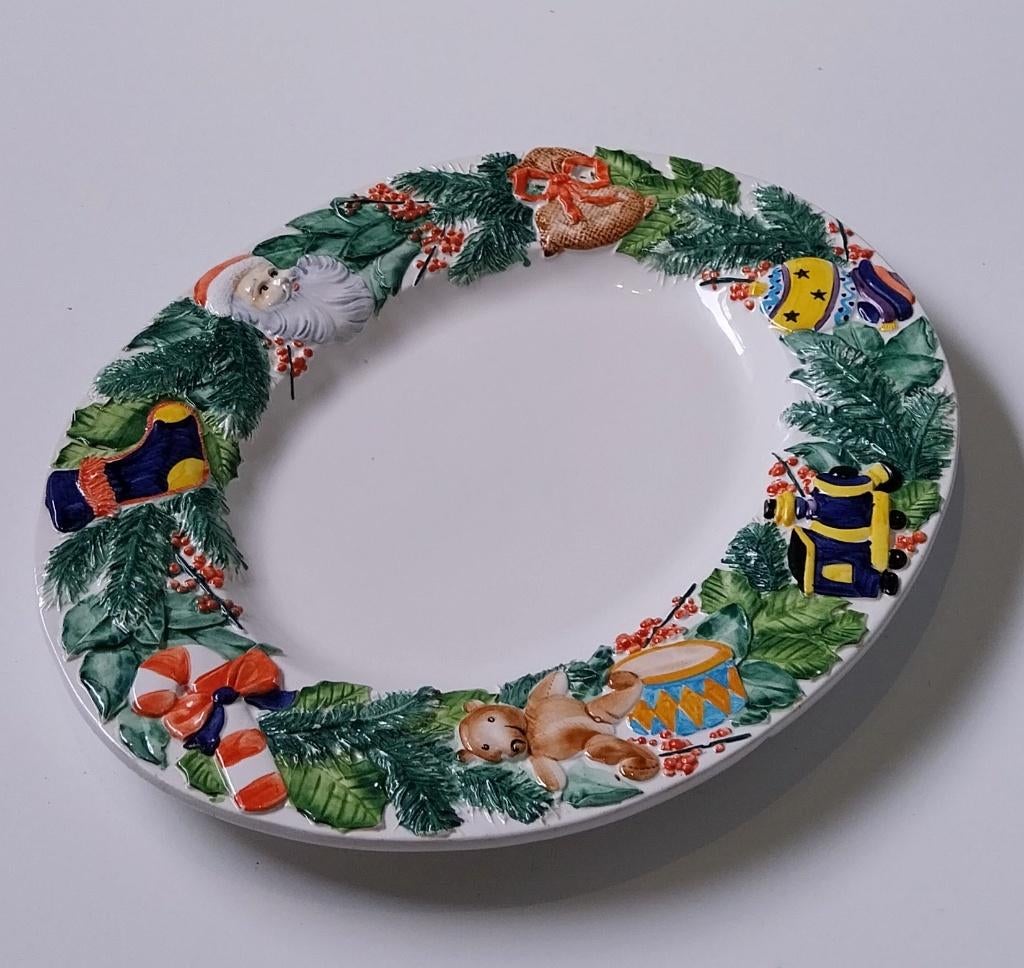 Keramische kerstmis serveerschaal uit Italië, Diversen, Kerst, Ophalen of Verzenden, Nieuw