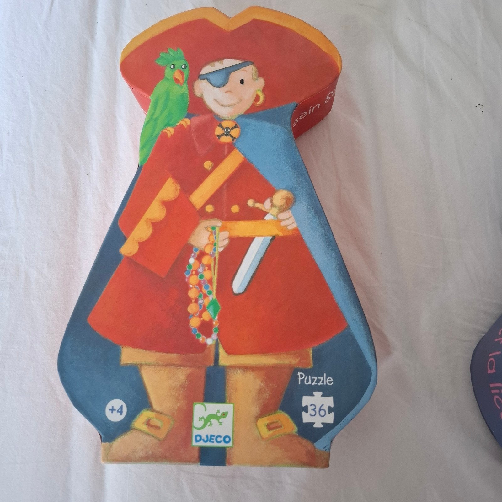 Djeco puzzel - Piraat (36 stukjes 4 jaar), Ophalen of Verzenden, 10 tot 50 stukjes, Zo goed als nieuw, 4 tot 6 jaar
