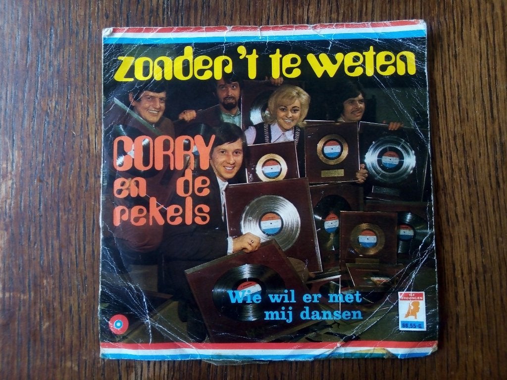 original single-corry & the rekels-zonder 't te weten *1971*, Cd's en Dvd's, Gebruikt, Fotohoes, 7 inch, Ophalen of Verzenden