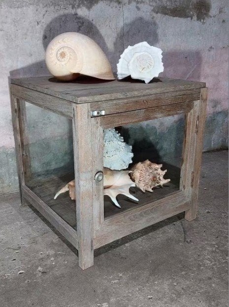 oude antieke winkelvitrine vitrine tafelvitrine sober India, Ophalen of Verzenden