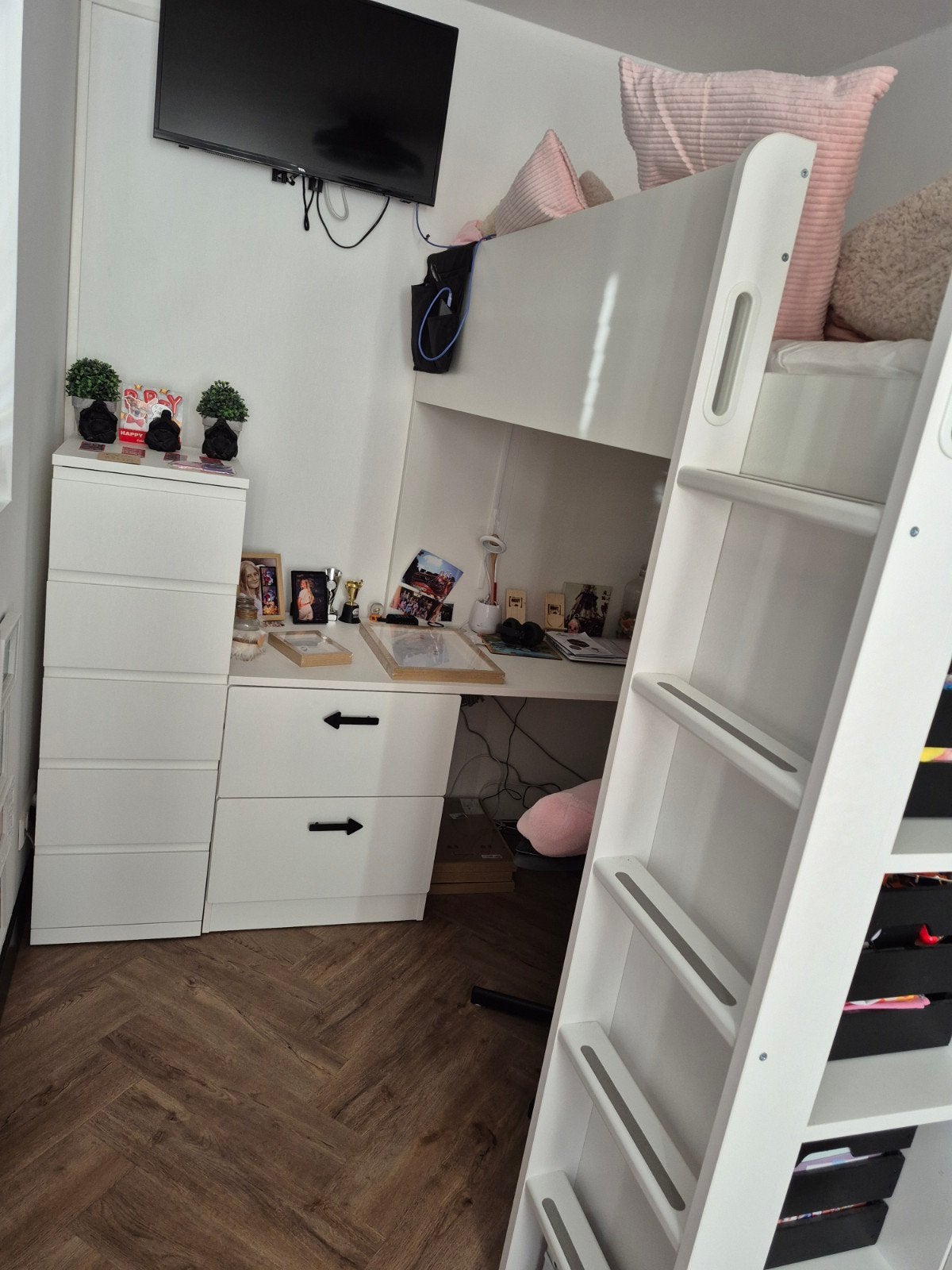 IKEA Hoogslaper Compleet met Bureau en Lades, Gebruikt, Eenpersoons, Ophalen of Verzenden, 200 cm