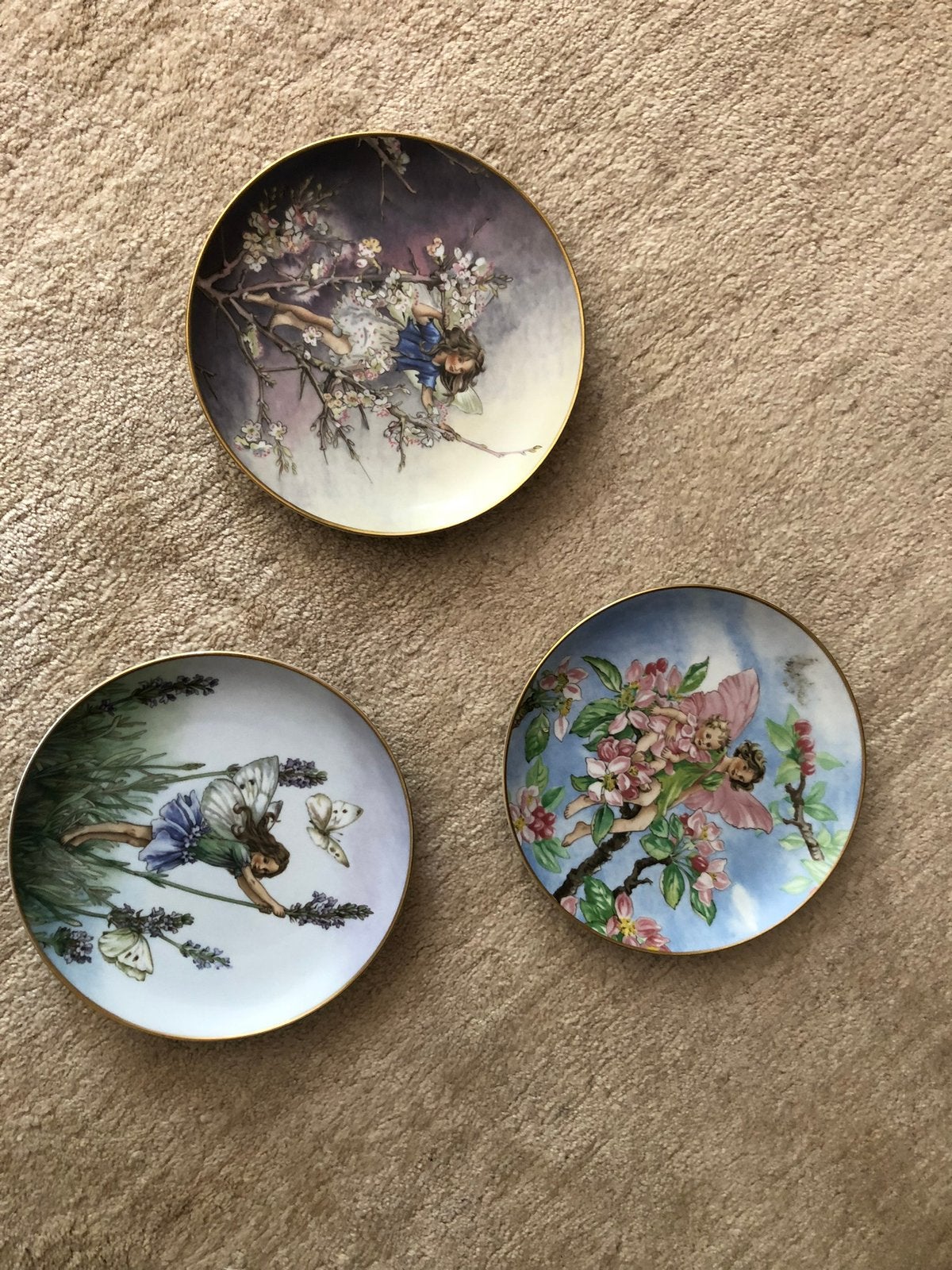 Drie wandborden porselein flower fairies, Ophalen