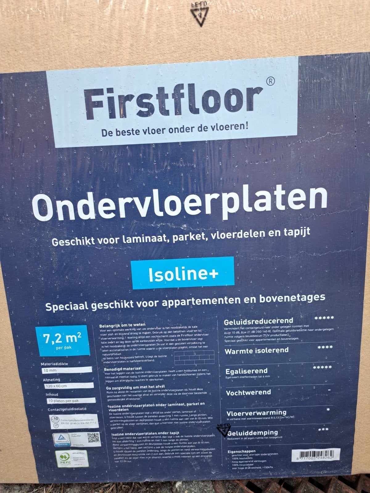 Firstfloor (pak) en 3 Steico Ondervloerplaten 10mm dik., Doe-het-zelf en Verbouw, Overige materialen, 30 cm of meer, 50 tot 150 cm