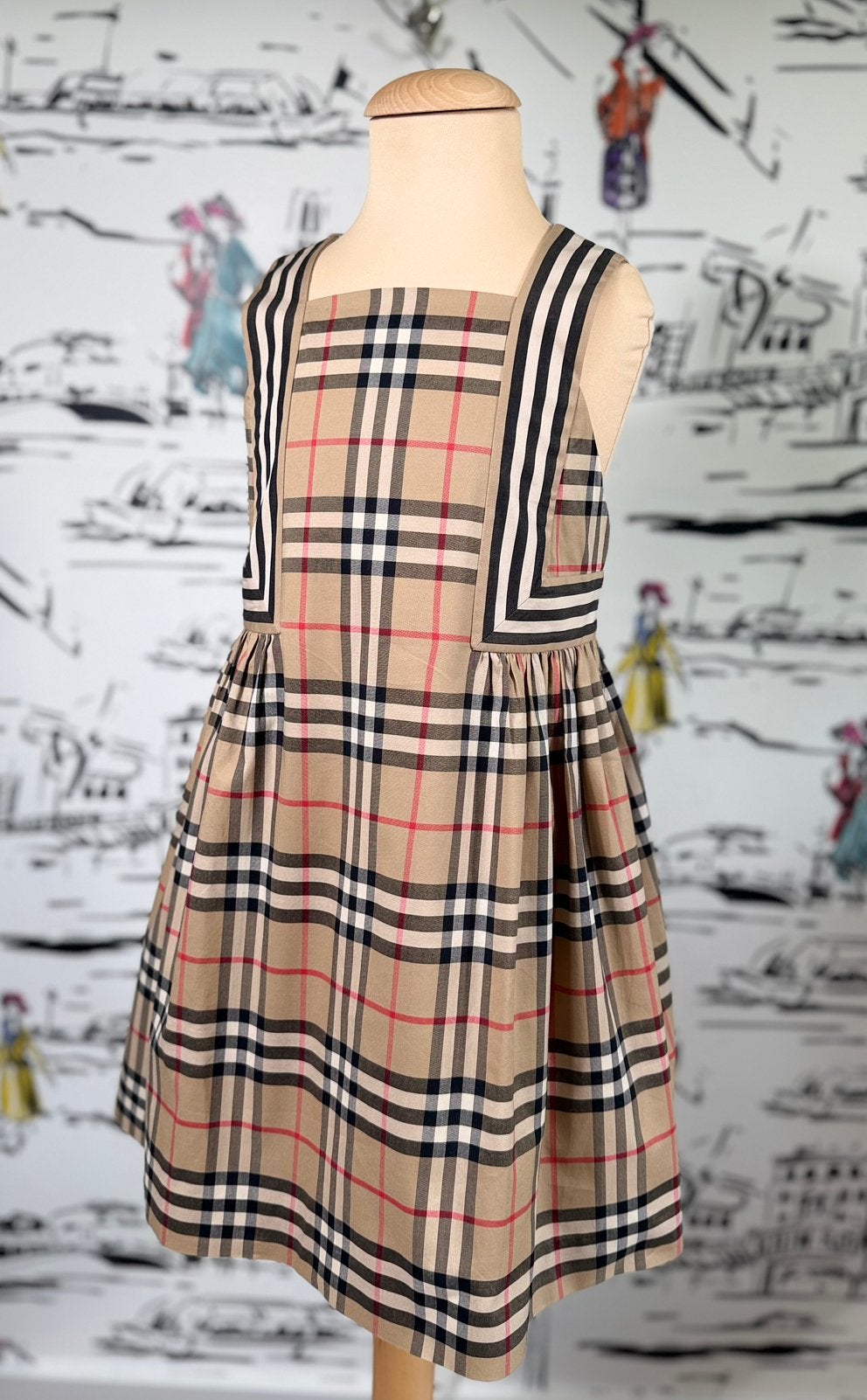 Burberry cotton check geruite jurk maat 8 NIEUW, Burberry, Customercare@burberry.com, Nieuw, Burberry EU