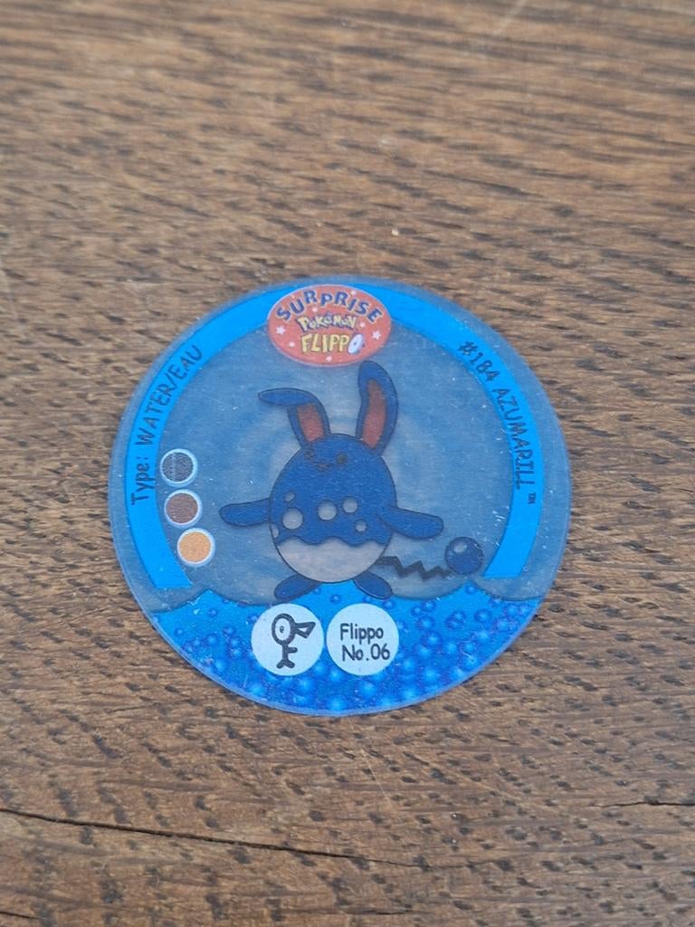 Pokemon Flippo #184 Azumarill - Water/Eau, Ophalen of Verzenden, Losse flippo's