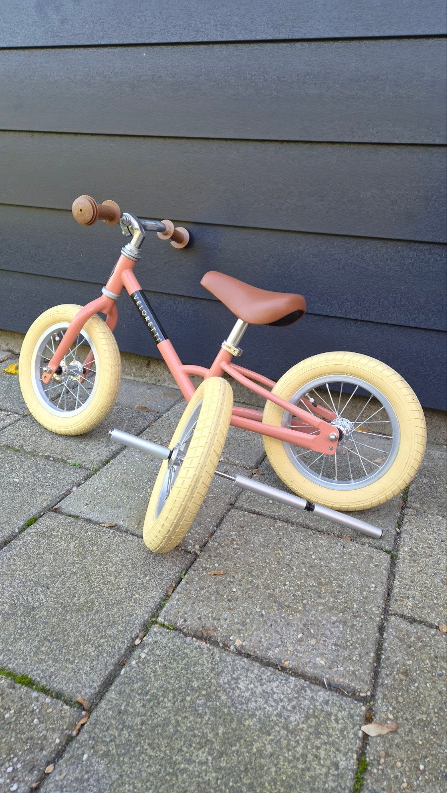 Veloretti kinder drie- en tweewiel loopfiets, Ophalen, Zijwieltjes, Gebruikt, Veloretti