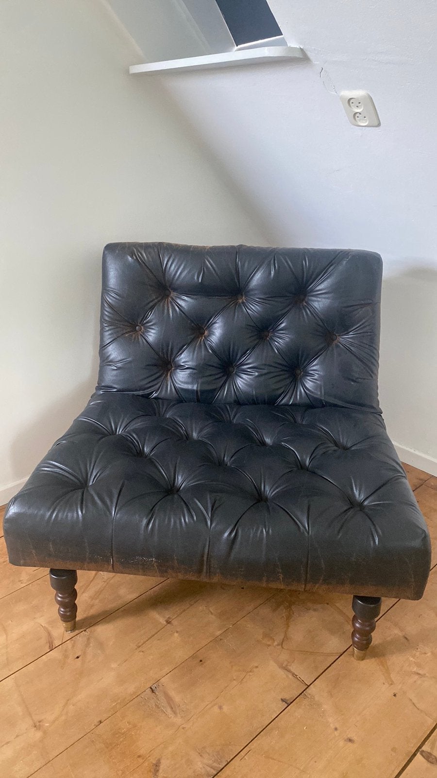 Innovation Living Oldschool fauteuil – 1 of 2 mogelijk, Ophalen, Zo goed als nieuw, 75 tot 100 cm, Leer