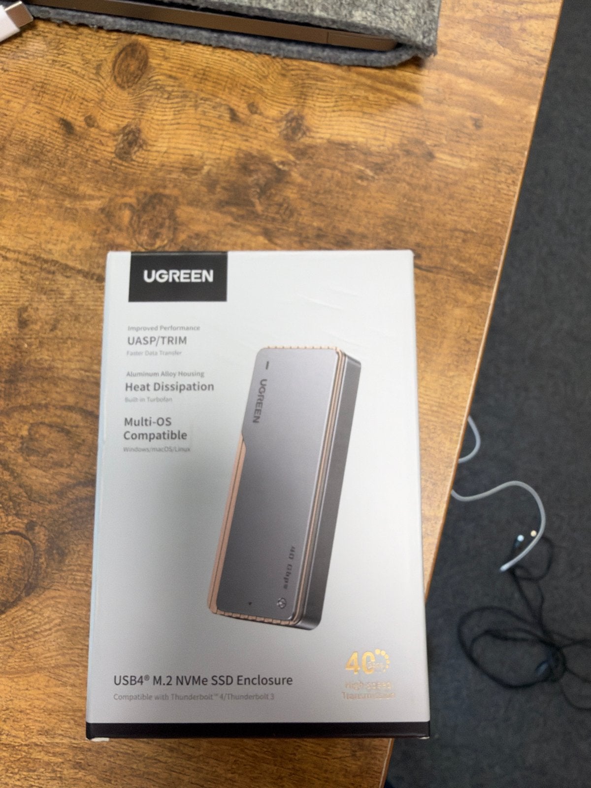 Ugreen USB4 M.2 NVMe SSD Behuizing 40Gbps - Nieuw, Thunderbolt, SSD, Nieuw, Ophalen of Verzenden