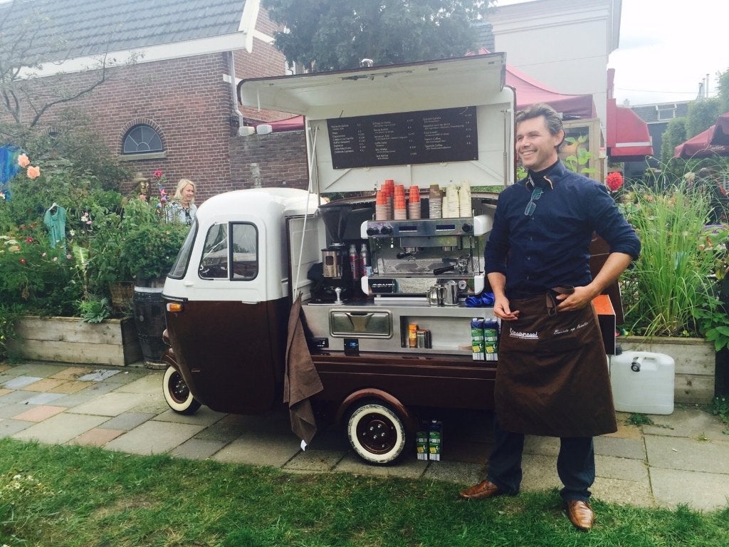 Unieke Piaggio Ape Koffiebar, Gebruikt, Overige modellen, Ophalen of Verzenden, Benzine