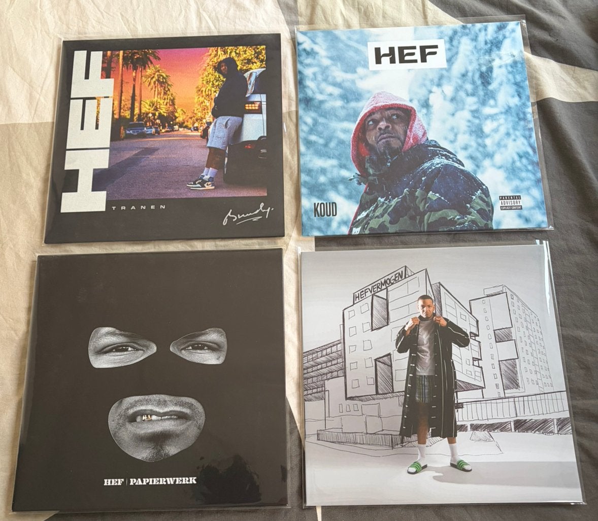 Hef vinyl collectie – Tranen, Koud, Papierwerk & Hefvermogen, Limited edition, Ophalen of Verzenden, Zo goed als nieuw, LP