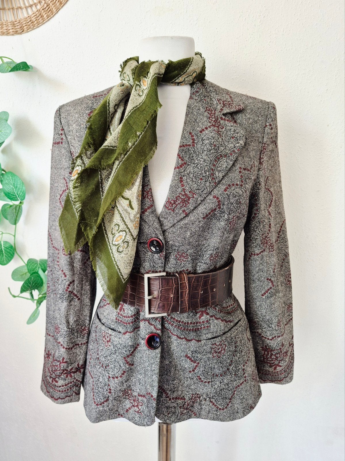 Vintage merino wollen blazer M/L, Maat 38/40 (M), Ophalen of Verzenden, Zo goed als nieuw, Vintage