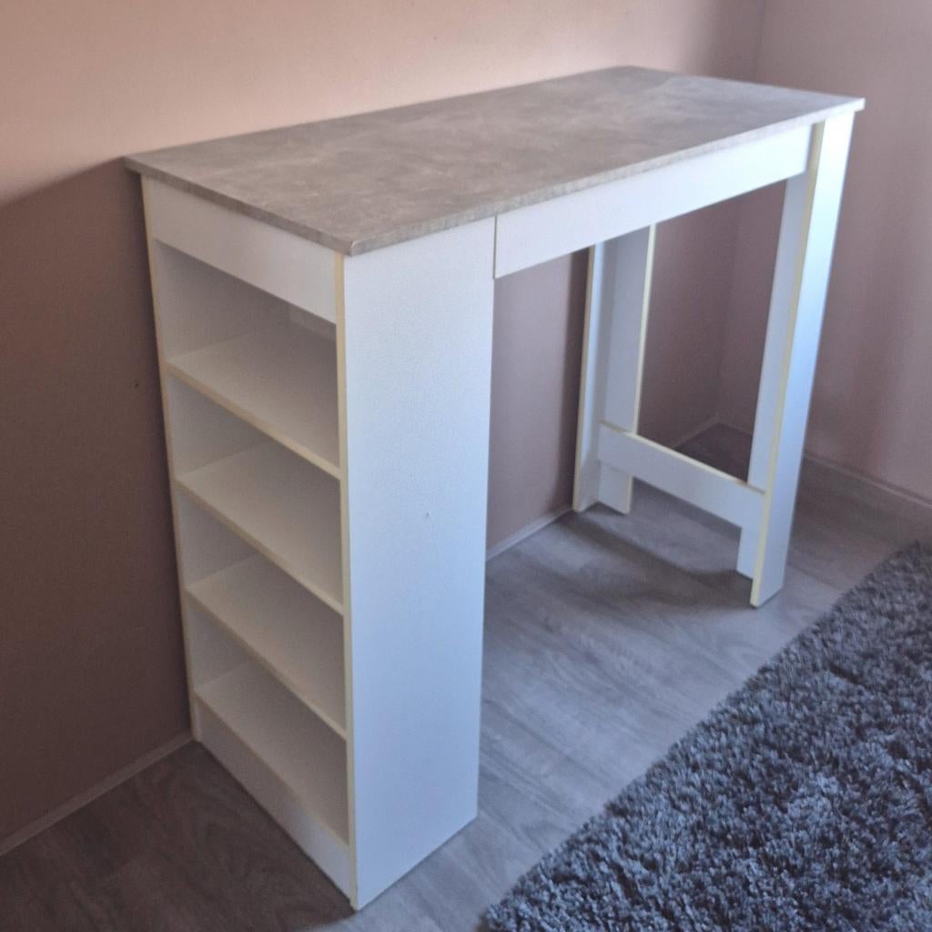 Bartafel grijs wit, Huis en Inrichting, Tafels | Eettafels, Ophalen, Gebruikt, 100 tot 150 cm, 50 tot 100 cm