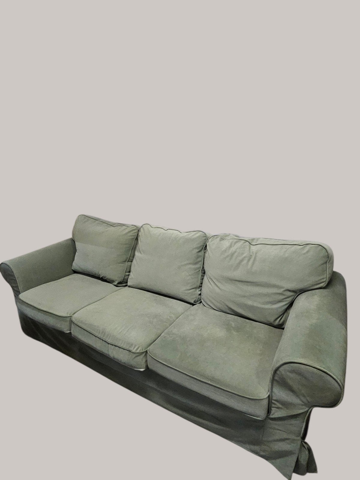 Comfortabele 3-zitsbank in lichtgroen, Ophalen, Gebruikt, Onbekend@voorbeeld.com, Klassiek, Comfortabel