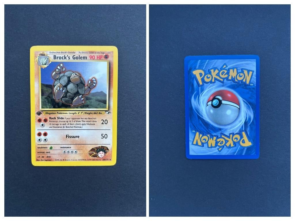 Brock's Golem First edition (GH 20) - Pokémon, Ophalen of Verzenden, Zo goed als nieuw, Losse kaart