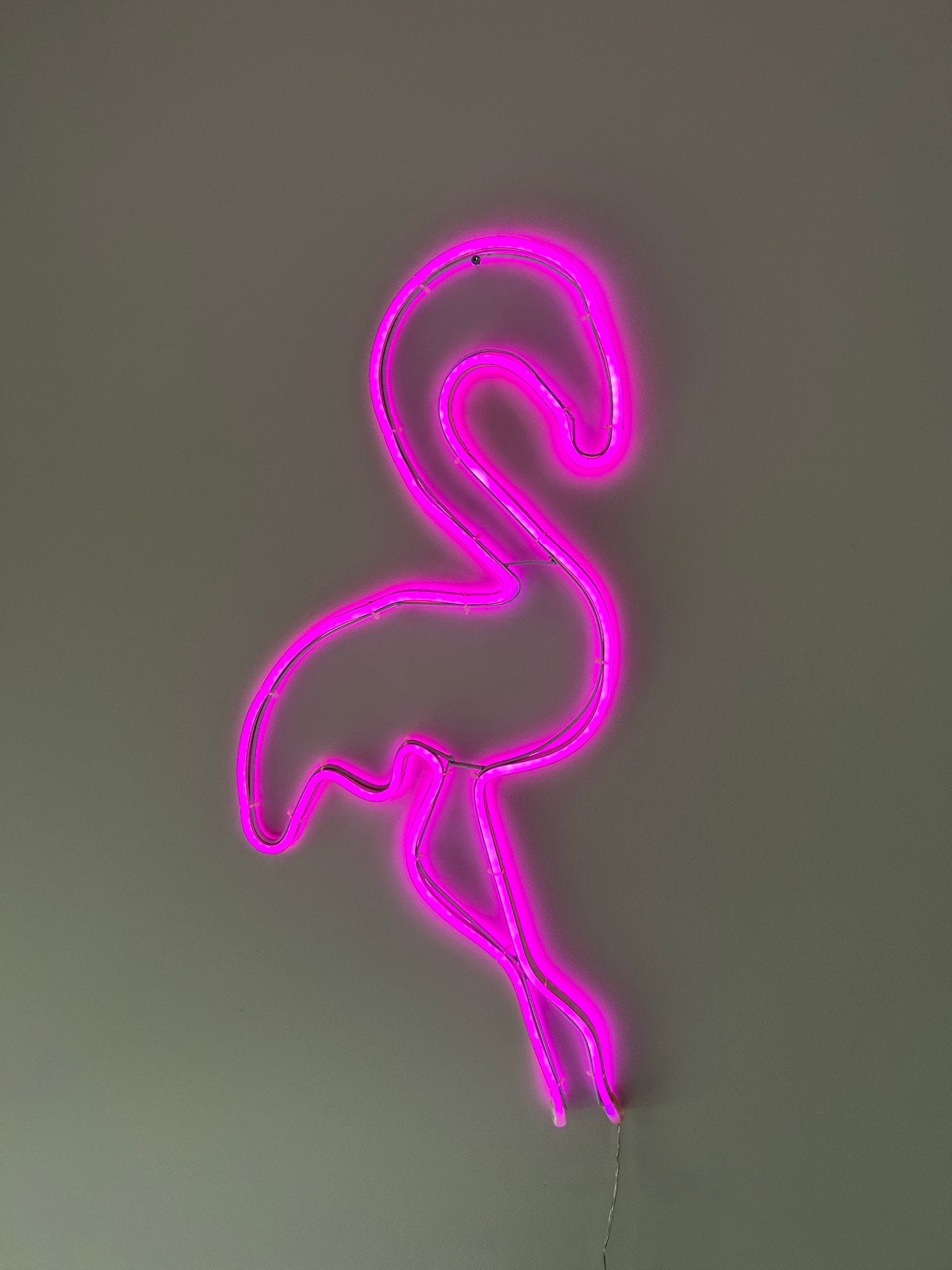 Roze Flamingo Neon Verlichting met Timerfunctie, Ophalen, Zo goed als nieuw, Roze