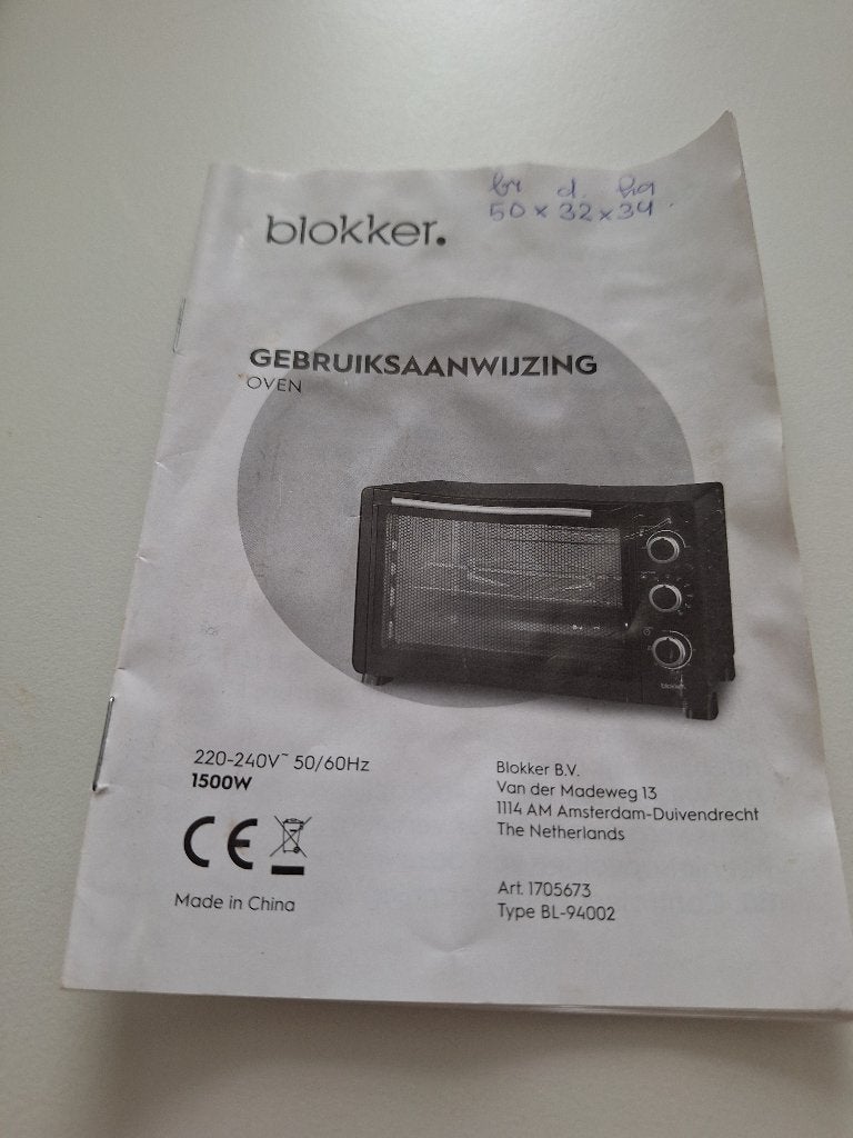 oven/grill  vrijstaand, Ophalen, Zo goed als nieuw