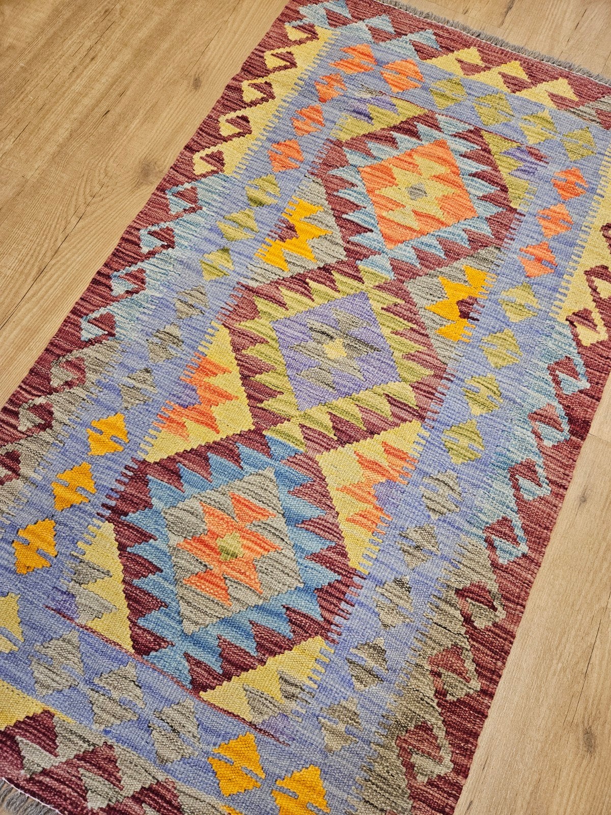 Prachtige handgeweven oosterse kelim 138x77, Huis en Inrichting, Info@SlatsAntiek.nl, 100 tot 150 cm, Vof Slats Antiek, Kelim