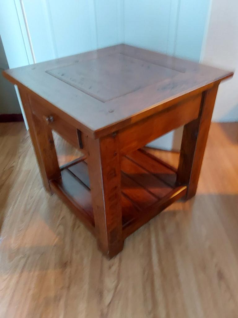Nieuwe massief eiken hoektafel komt uit showroom, Huis en Inrichting, Ophalen of Verzenden, Minder dan 50 cm, Rechthoekig, Nieuw