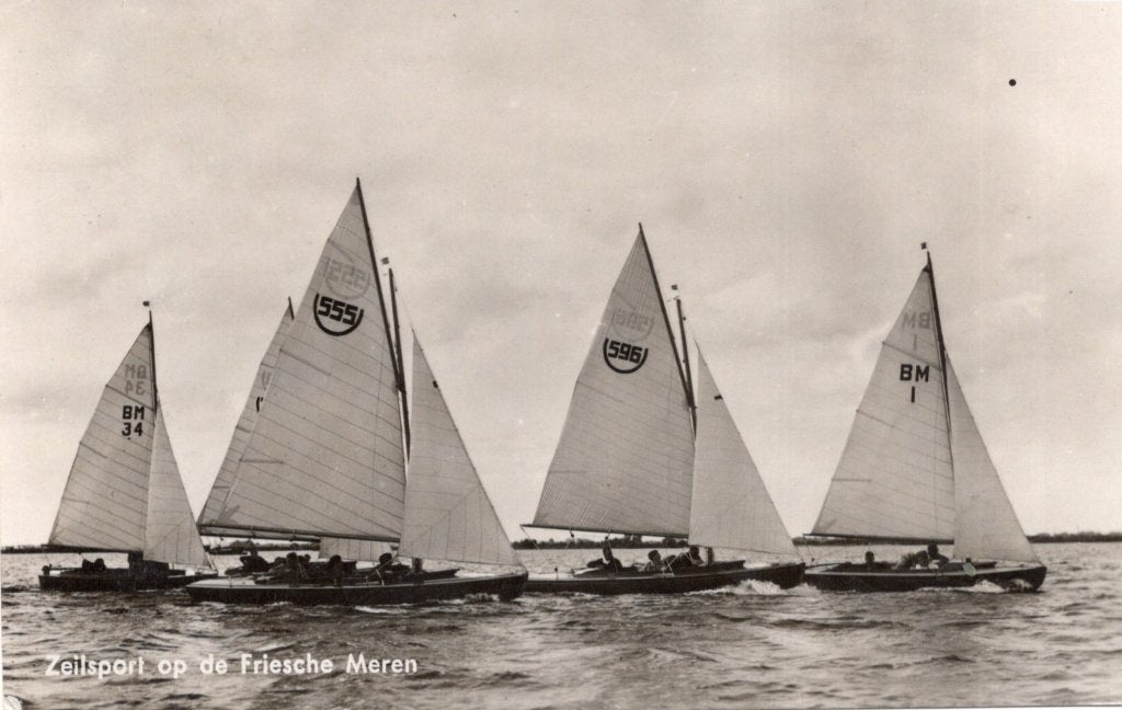 Friesche Meren, Zeilsport. (15), Verzenden, 1940 tot 1960, Gelopen, Friesland