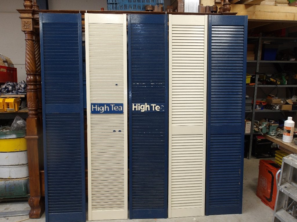 Louvre deuren 5 stuks, 38 x 198 cm, Doe-het-zelf en Verbouw, Deuren en Horren, Ophalen, Minder dan 80 cm, Binnendeur, Minder dan 200 cm