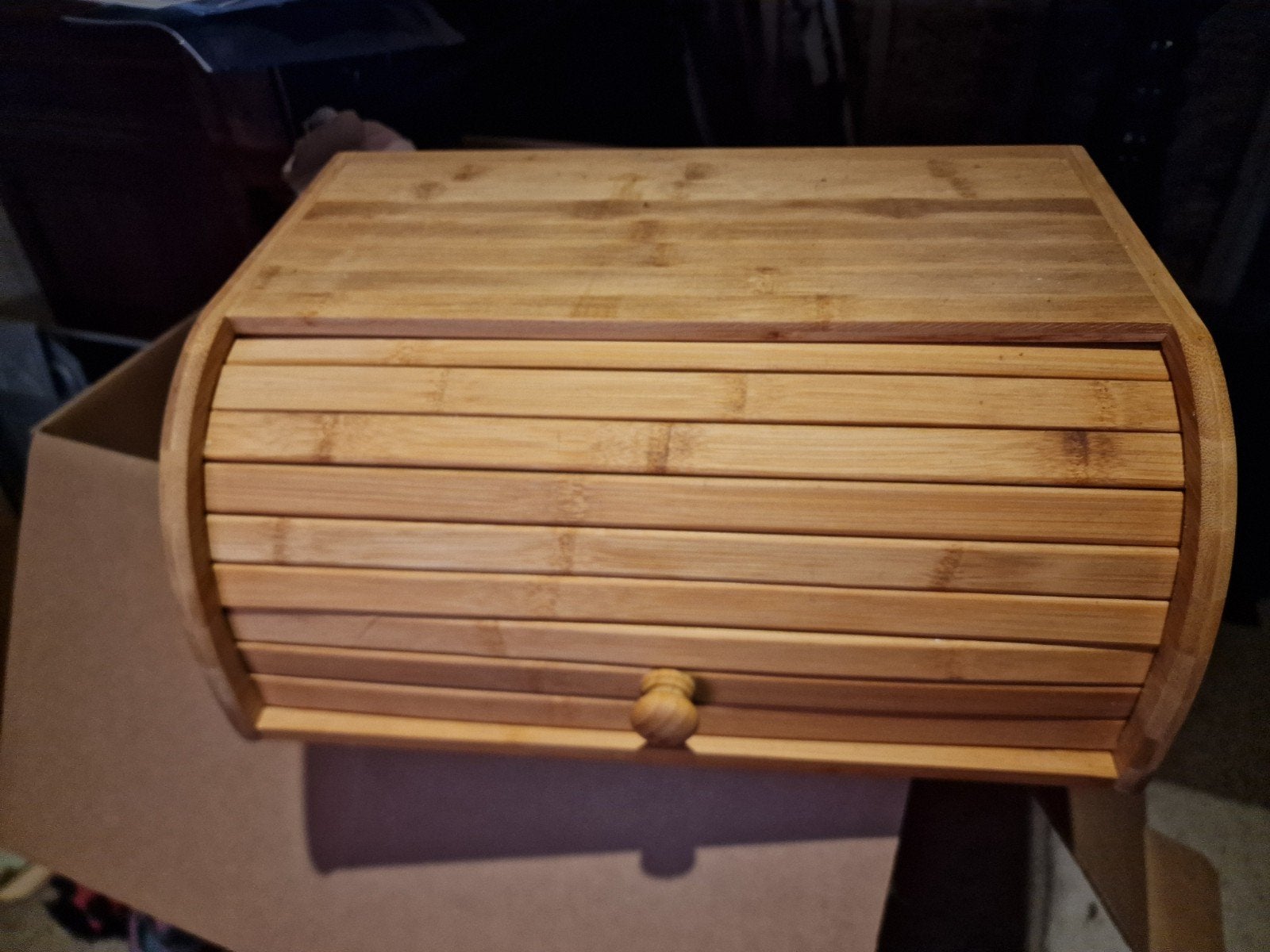 Mooie bamboe broodkist of broodtrommel, Huis en Inrichting, Hout, Ophalen of Verzenden, Zo goed als nieuw, Broodtrommel