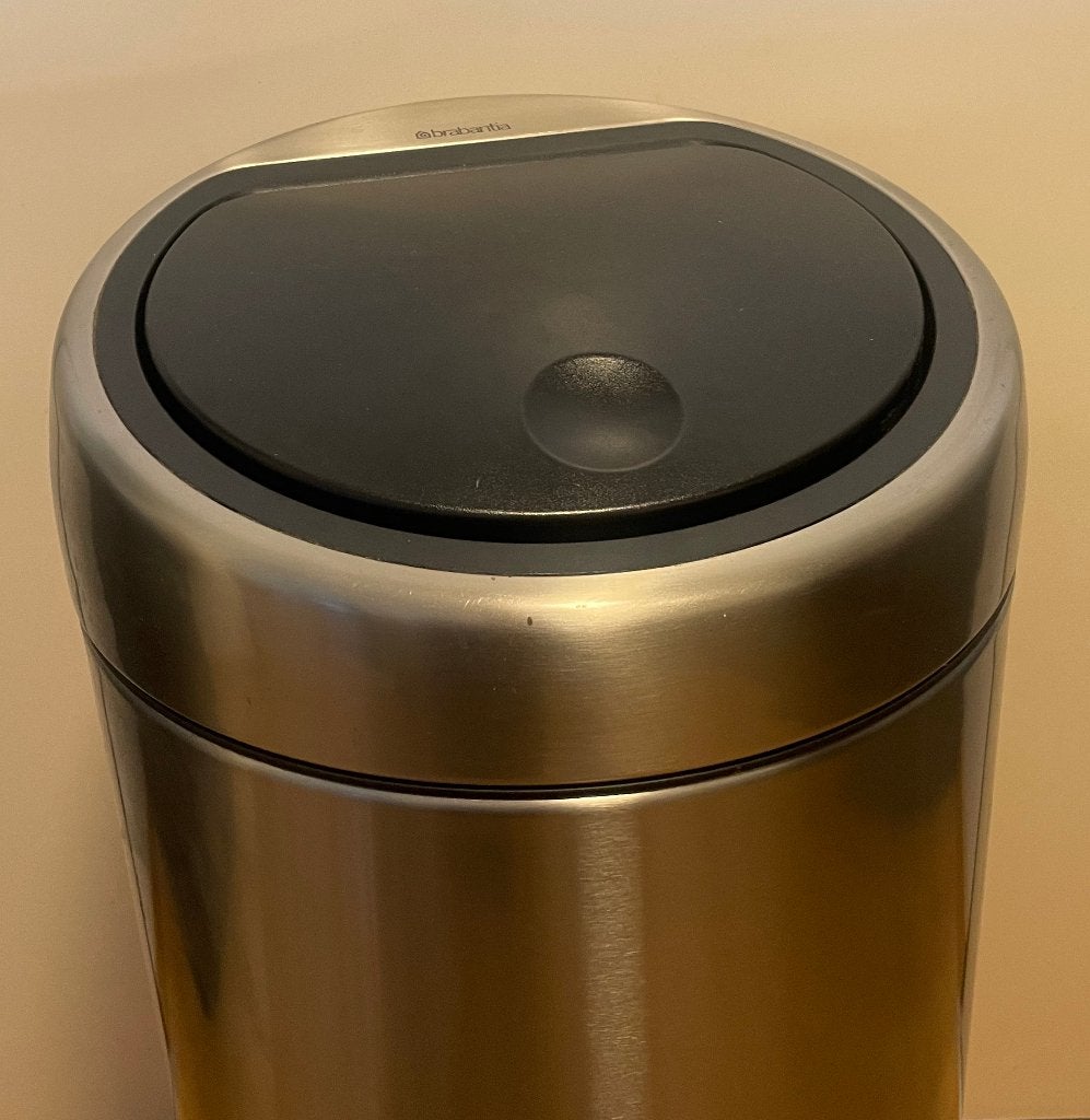 Brabantia Touch Bin RVS 45 liter + 40 zakken, Ophalen, Gebruikt, 40 liter of meer, Rvs