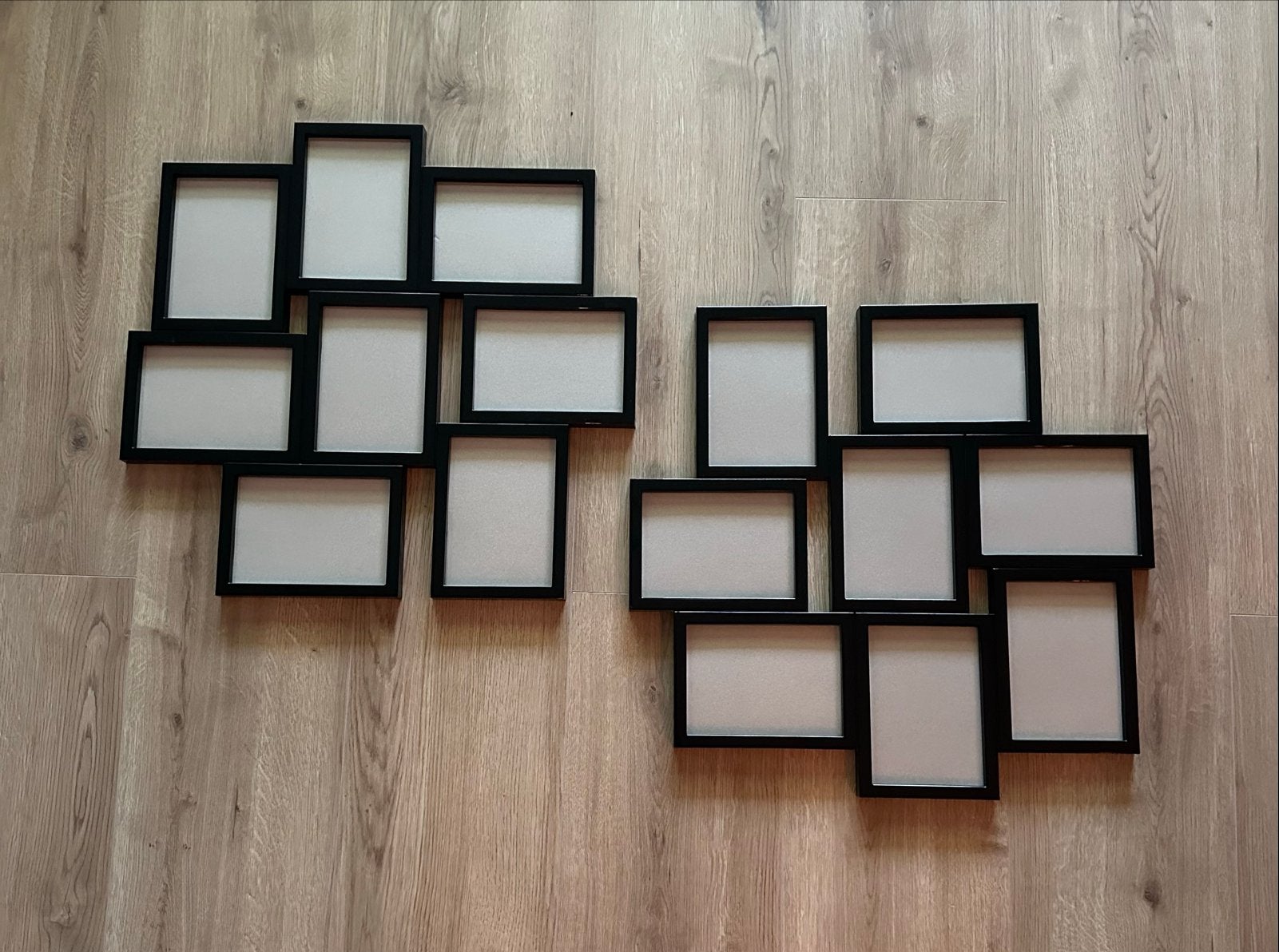 Set van 2 zwarte fotolijsten, collage lijsten, Ophalen, Kunststof, 50 tot 75 cm, Zo goed als nieuw