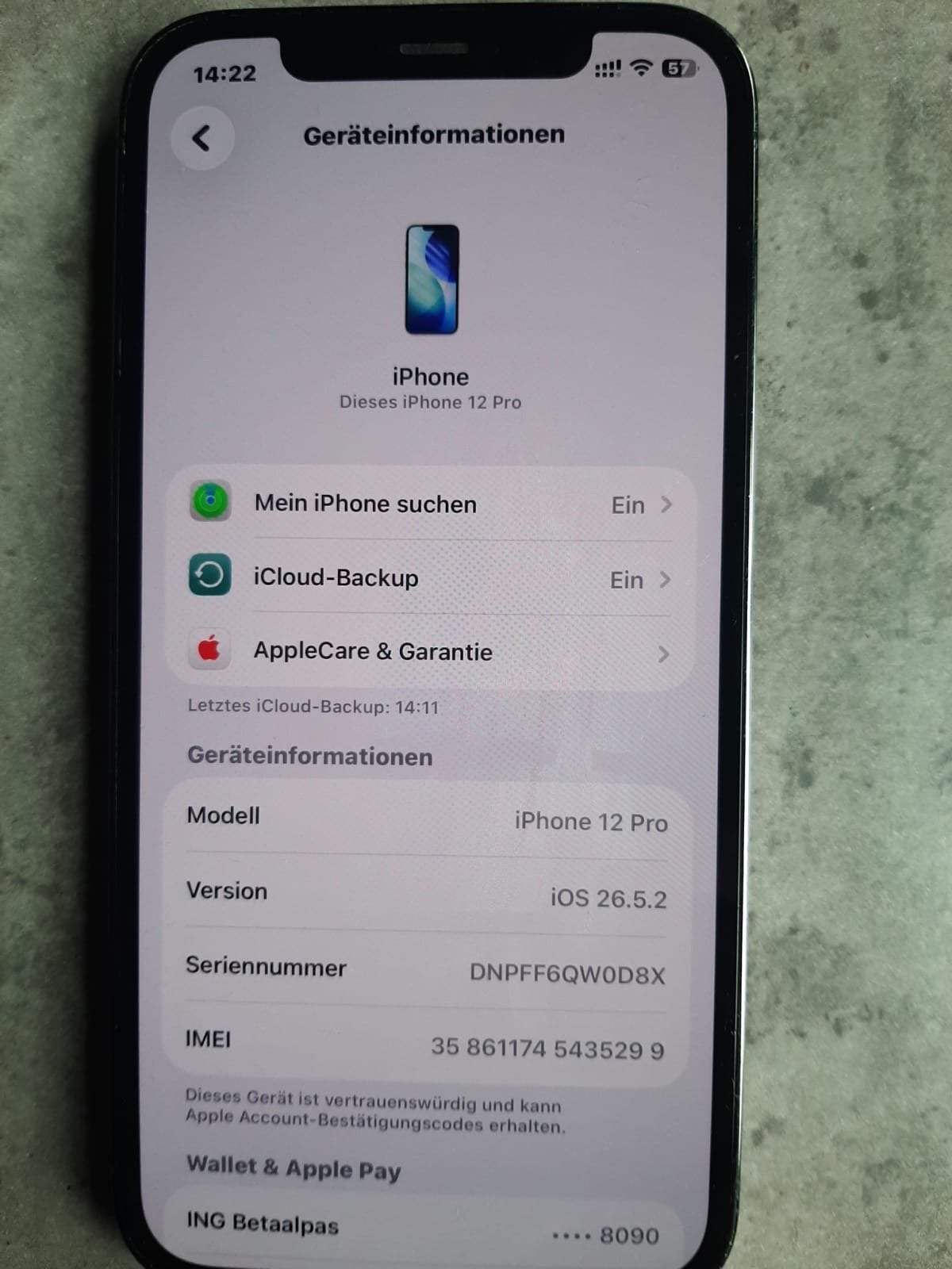 iPhone 12 Pro 128GB - Achterkant beschadigd, Telecommunicatie, Mobiele telefoons | Apple iPhone, Niet werkend, 128 GB, Zonder abonnement
