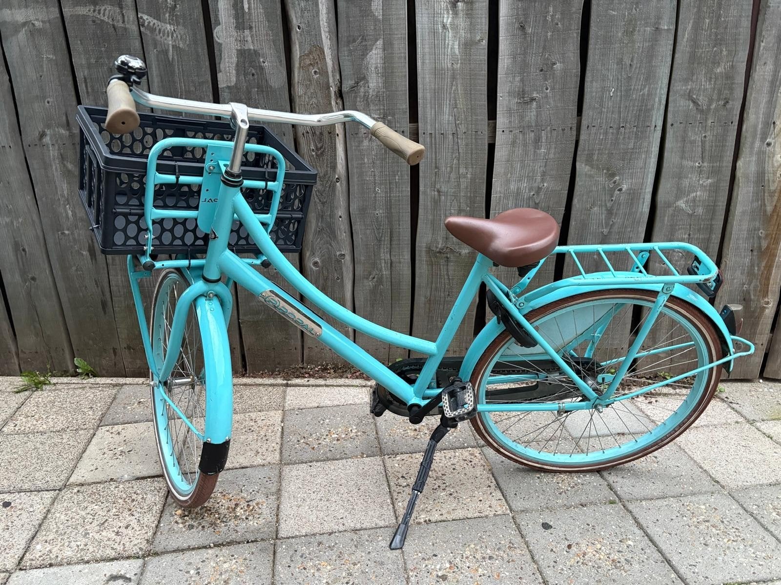 Leuke turquoise damesfiets met mandje, Fietsen en Brommers, Overige merken, Terugtraprem, Ophalen of Verzenden, 50 tot 53 cm