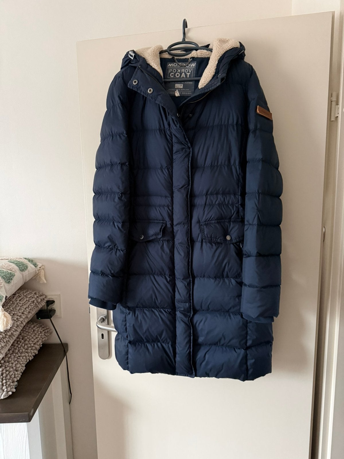 Moscow Donkerblauwe Winterjas Maat L, Verzenden, Zo goed als nieuw, Maat 42/44 (L), Blauw