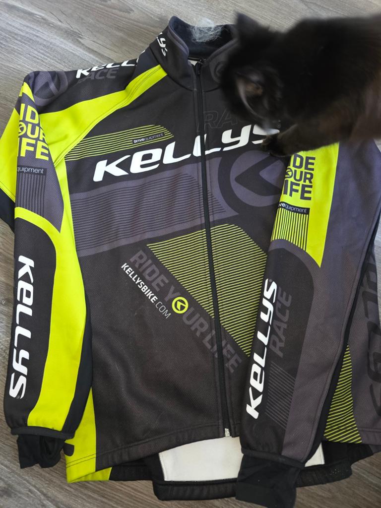 Kellys Race Fietsjack - Zwart/Geel, Maat 48/50 (M), Zwart, Kellys, Ophalen of Verzenden