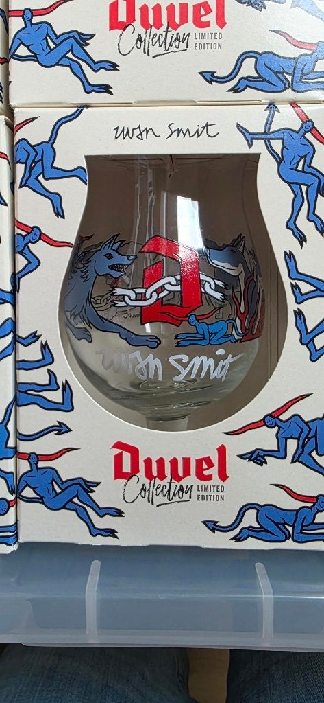 Duvel Collection glas 2024  Iwan Smit - met handtekening, Ophalen of Verzenden, Zo goed als nieuw, Bierglas