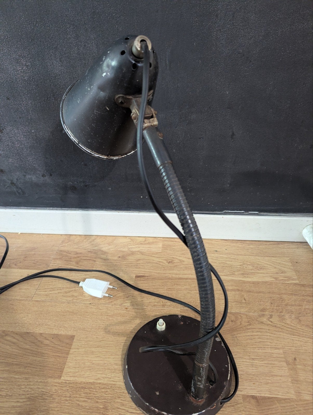 Vintage bureaulamp met flexibele arm, zwart, Ophalen