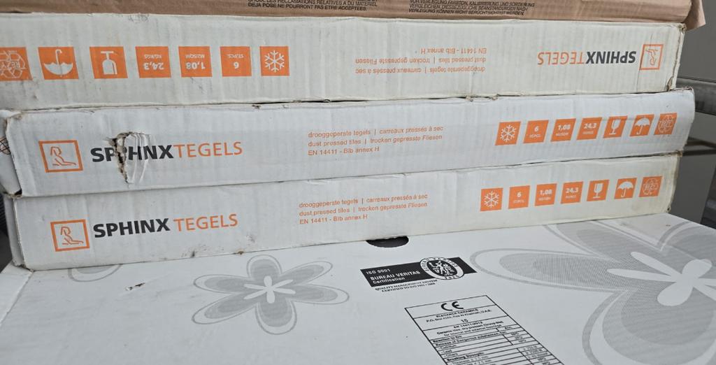 3 pakken Sphinx Vloertegels, Doe-het-zelf en Verbouw, Tegels, Overige materialen, Ophalen of Verzenden, Zo goed als nieuw, 20 tot 40 cm