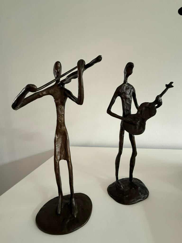 Muzikale bronzen beelden, Antiek en Kunst, Antiek | Koper en Brons, Ophalen of Verzenden