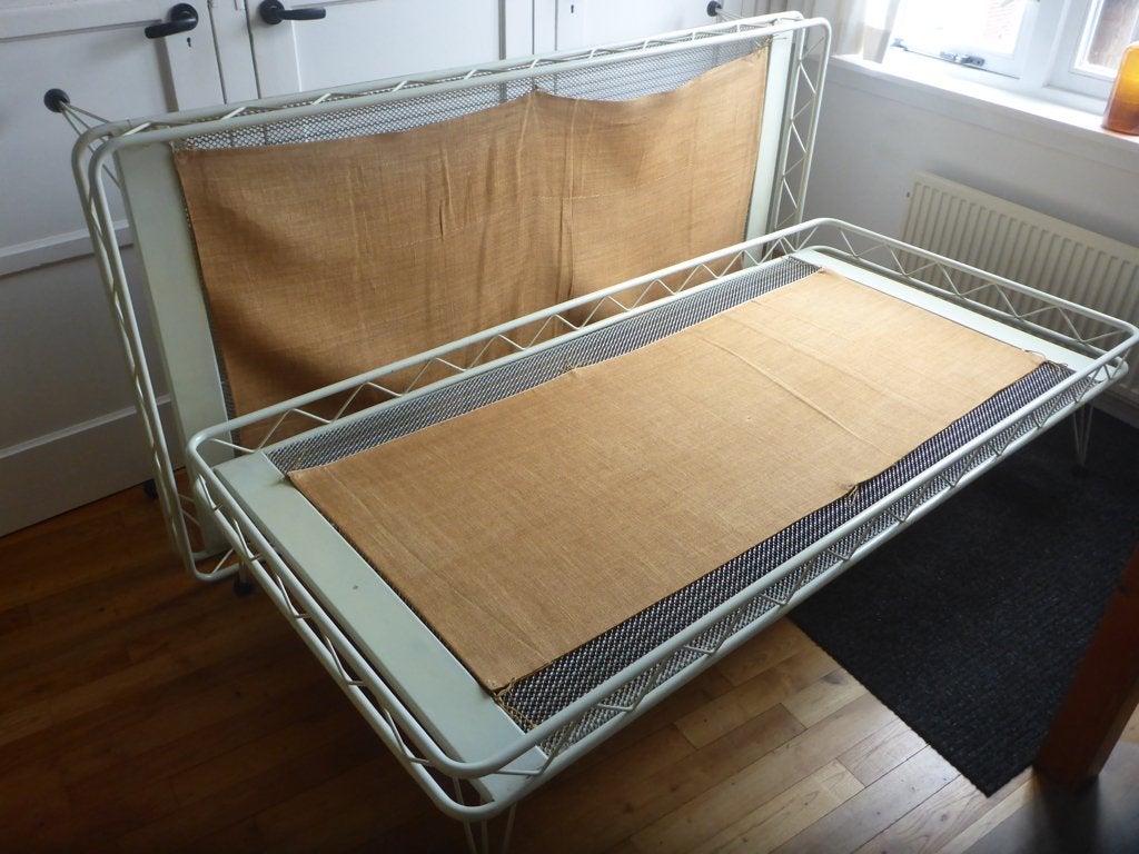 metalen bed 90x190 met spiraalbodem, Ophalen, Gebruikt, 90 cm, Eenpersoons