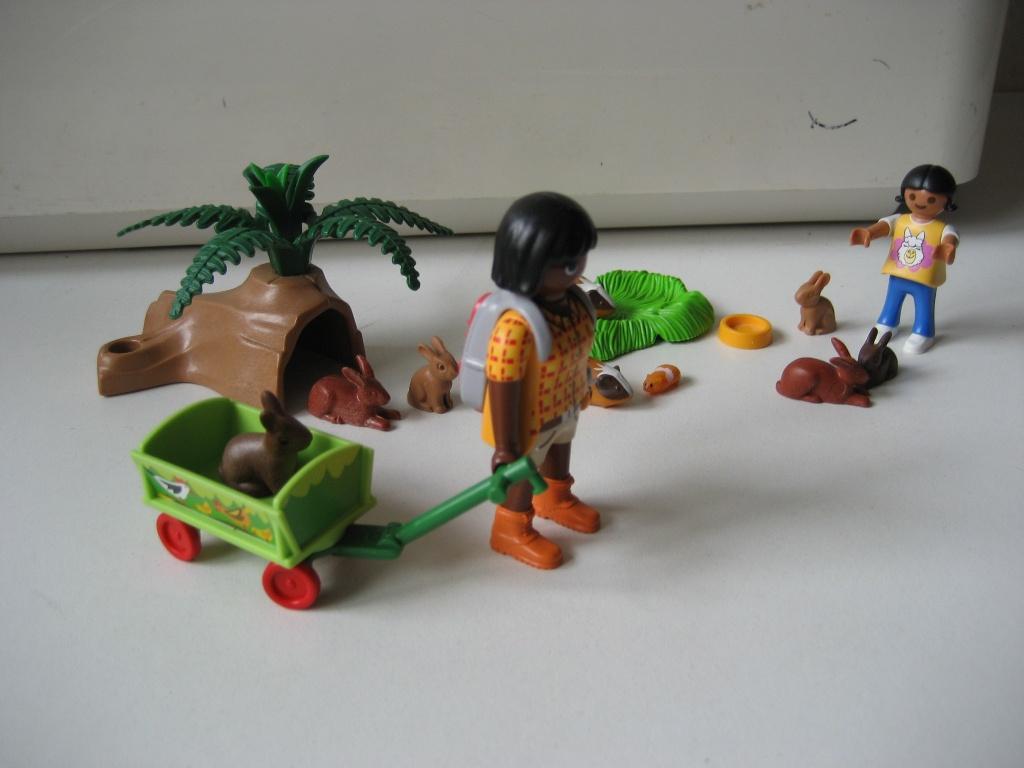 playmobil moeder en kind met bolderkar bij de knaagdieren, Ophalen of Verzenden, Zo goed als nieuw