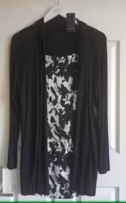 NIEUW pracht zwart/witte dubbeltuniek Head over Heels 50, Kleding | Dames, Head over Heels, Verzenden, Nieuw, Blouse of Tuniek