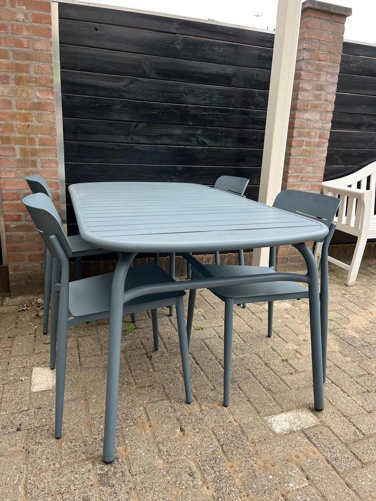 Aluminium tuintafel ( nieuw)   Kleur. grafiet/ grijs, Ophalen, Eettafel, 6 zitplaatsen, Tuinset