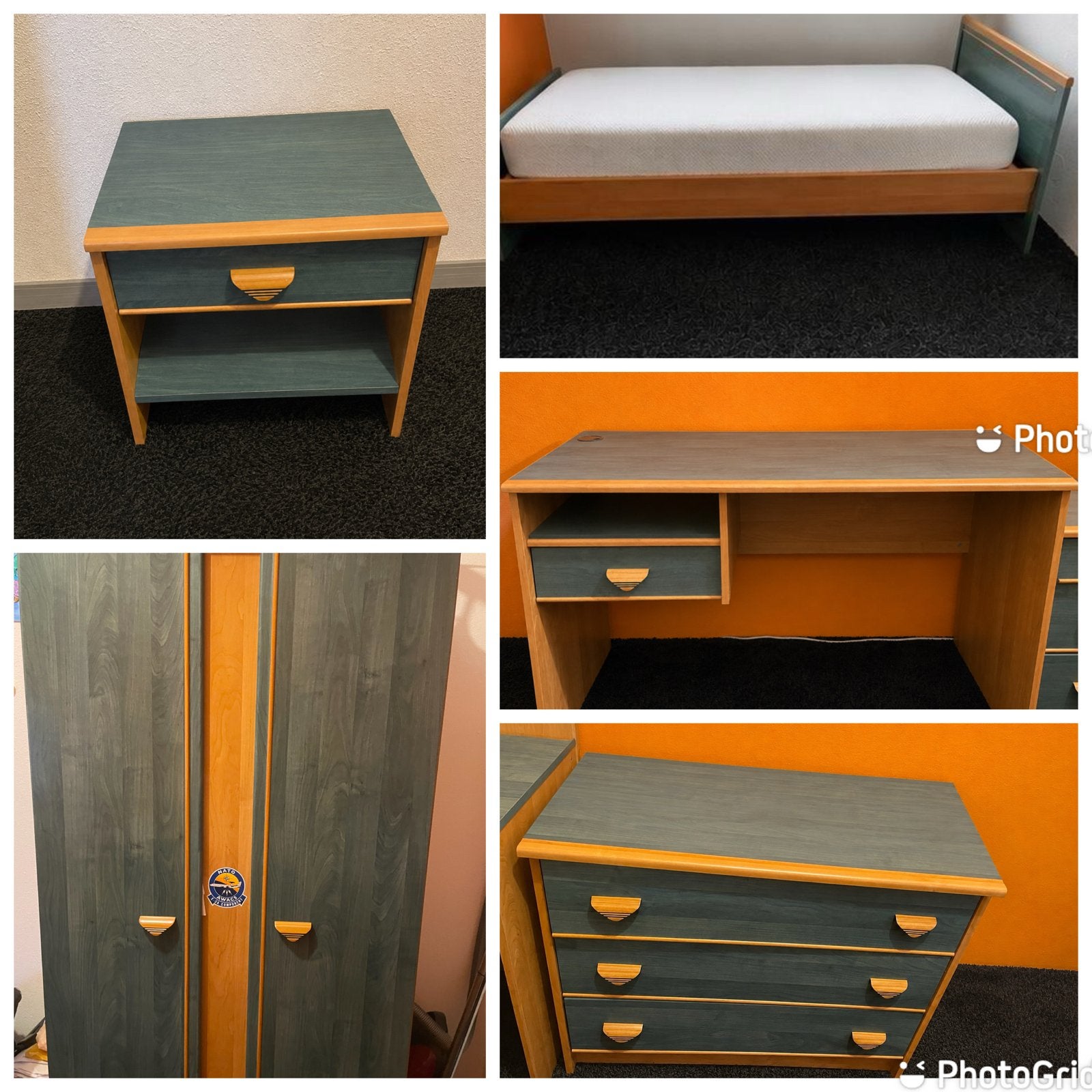 Moet zsm weg! Complete Slaapkamerset Groen/Beige, Ophalen, Gebruikt, Eenpersoons