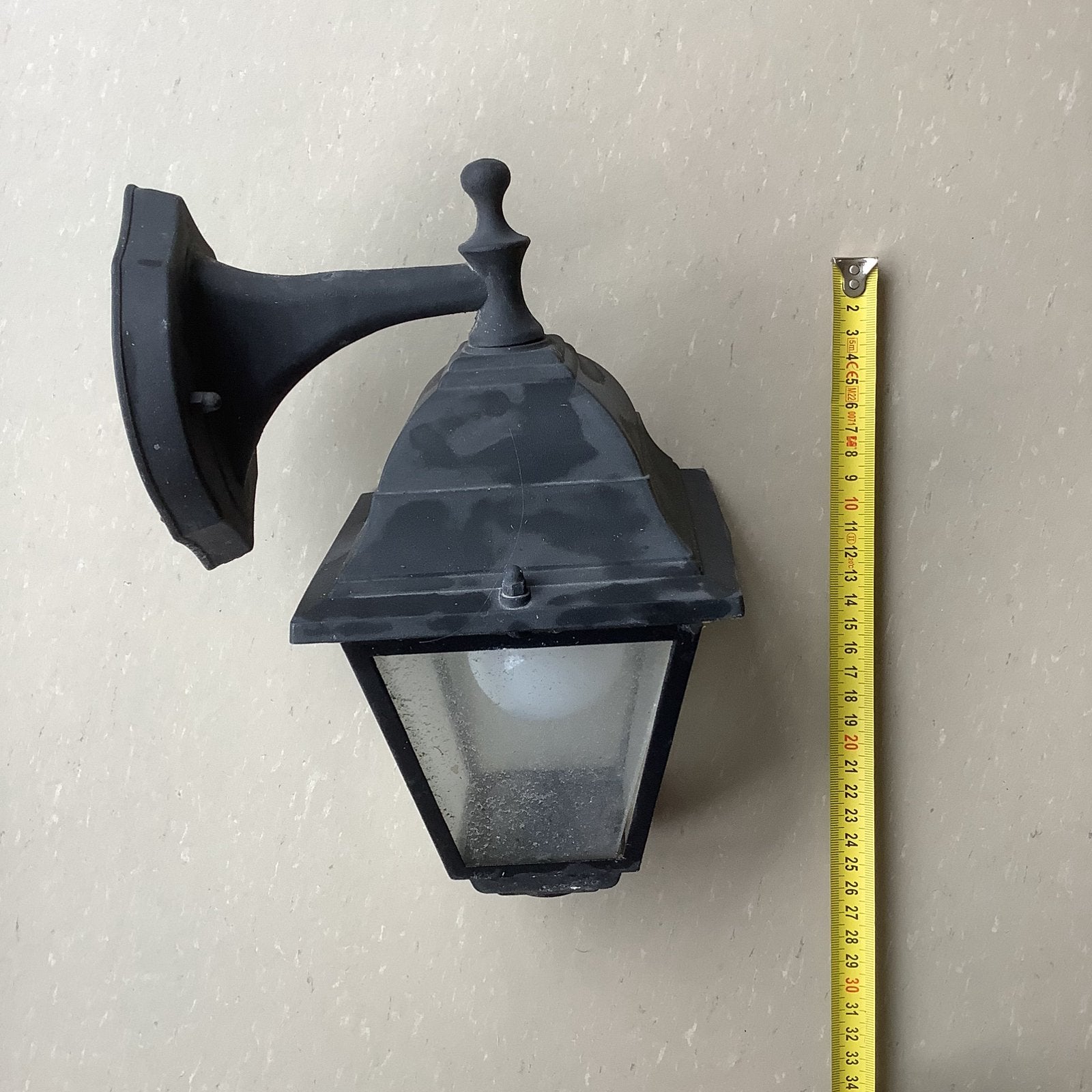 Buitenlampen 2x zwart, Kunststof, Gebruikt, Wandlamp, Ophalen of Verzenden