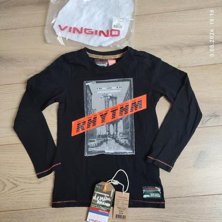 Vingino Denim Brand longsleeve maat 116 ZGAN, Ophalen of Verzenden, Zo goed als nieuw, Shirt of Longsleeve, Vingino Denim Brand
