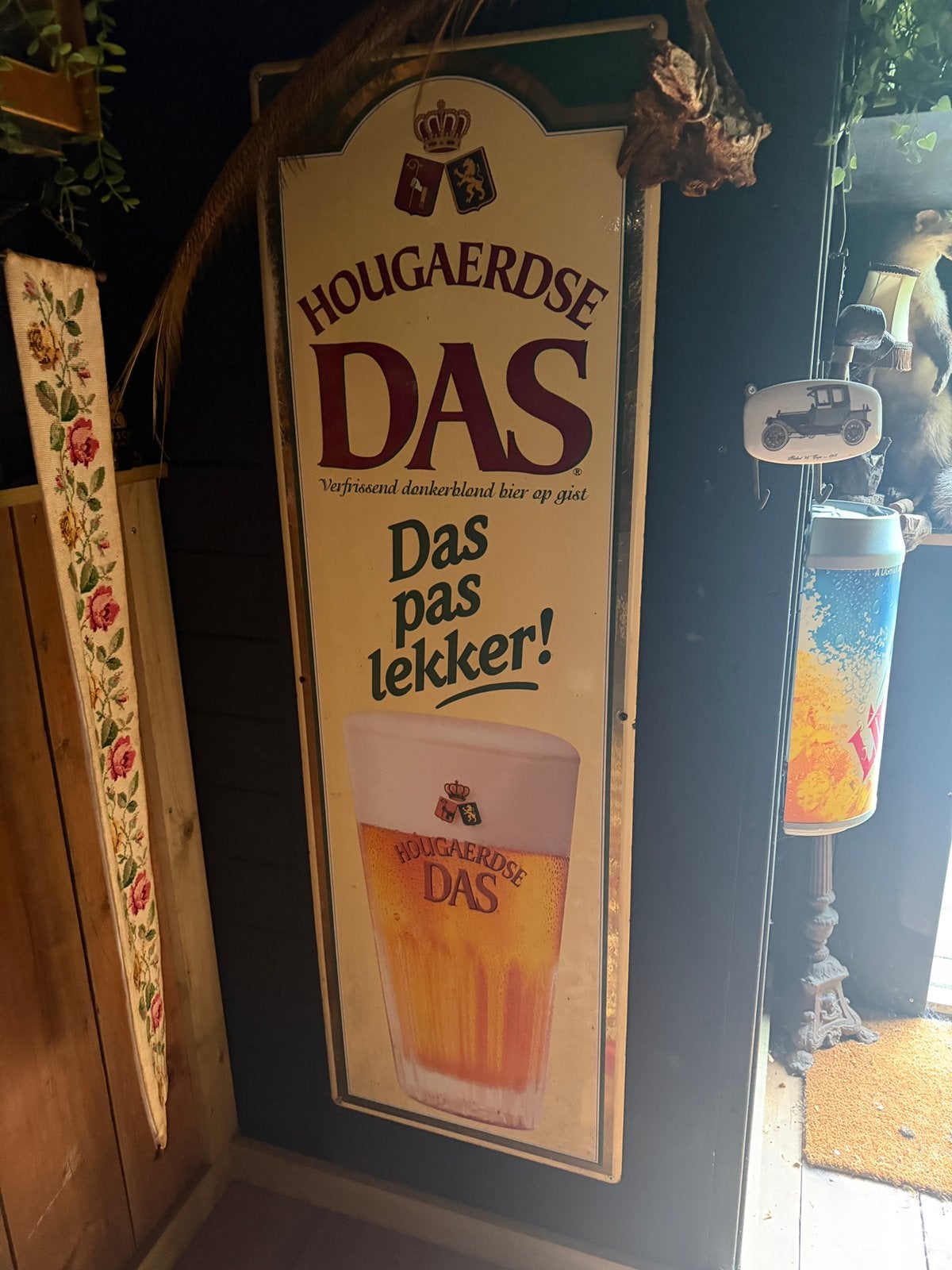 Geoot emaille reclamer bord, Ophalen of Verzenden, Zo goed als nieuw, Reclamebord