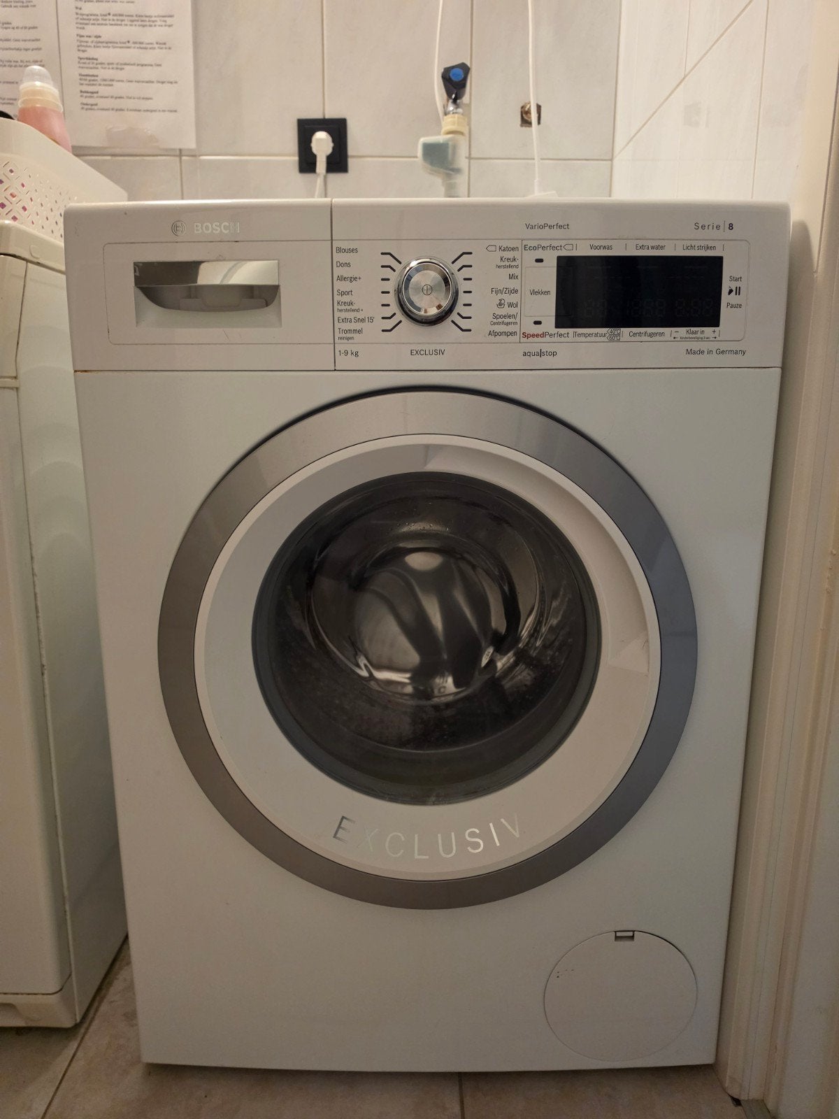 Bosch VarioPerfect Serie 8 Wasmachine 9kg - 1600 toeren, Ophalen, Gebruikt, 8 tot 10 kg, 1600 toeren of meer