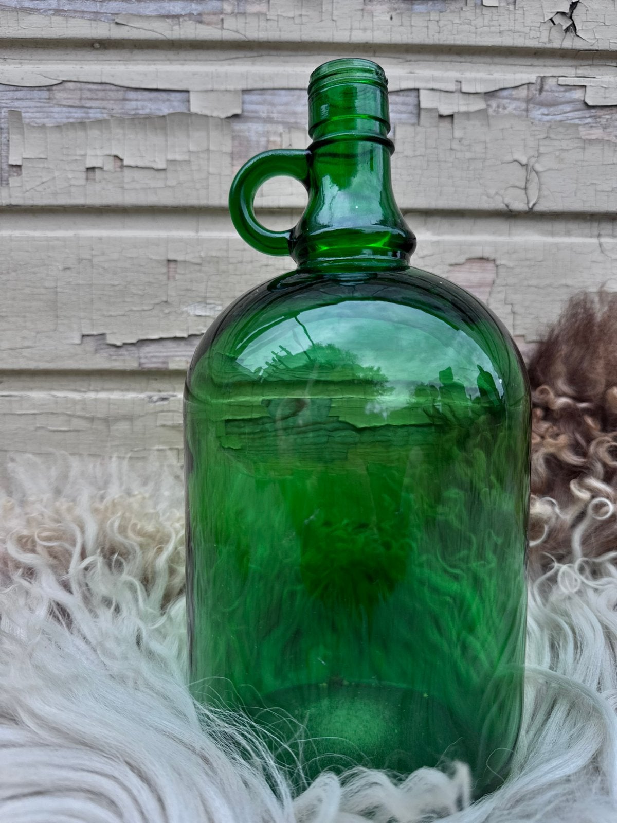 Groene glazen fles glaswerk, Ophalen