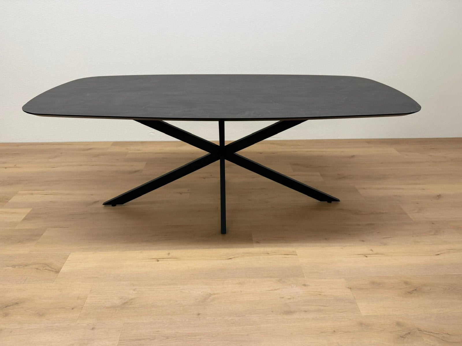 Deens ovale eettafel 210x100 - Marmer HPL - Direct Leverbaar, Huis en Inrichting, 100 tot 150 cm, 200 cm of meer, Ophalen of Verzenden