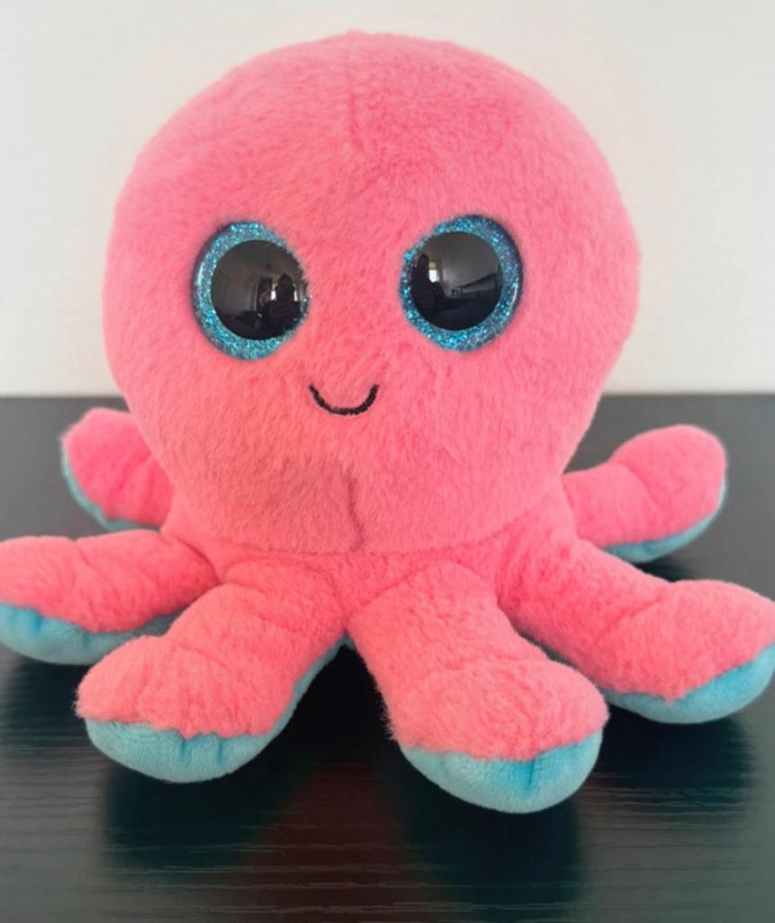 Octopus knuffel – roze & turquoise – TY, Ophalen of Verzenden, Overige typen