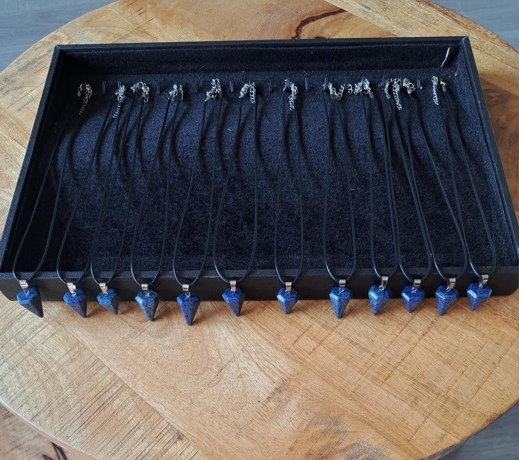 Partij kettingen met lapis lazuli hanger., Sieraden, Tassen en Uiterlijk, Kettingen, Nieuw, Overige materialen, Blauw, Verstelbaar